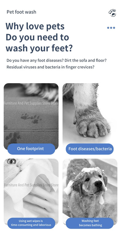 Pet Foot Washing Machine Electric Pet Paw Cleaner Automatic Dog Quick Cleaner Pet Paw Portable Low Noise Waterproof Foot Cup